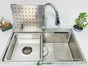 Chậu rửa cao cấp GT047848 New và vòi rửa GT201